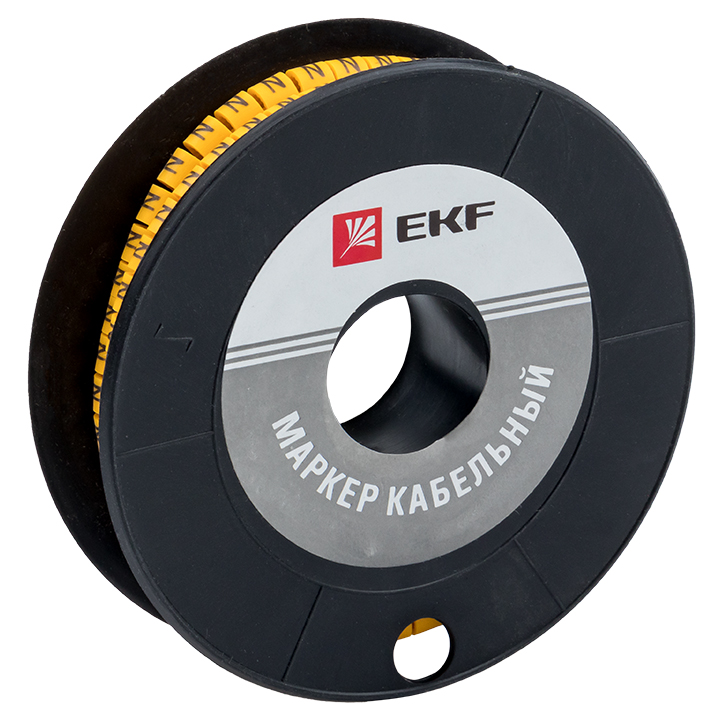 

Маркер кабельный EKF PROxima 2,5 мм2 "4" plc-KM-2.5-4 (1000 шт.) (ЕС-1), Желтый