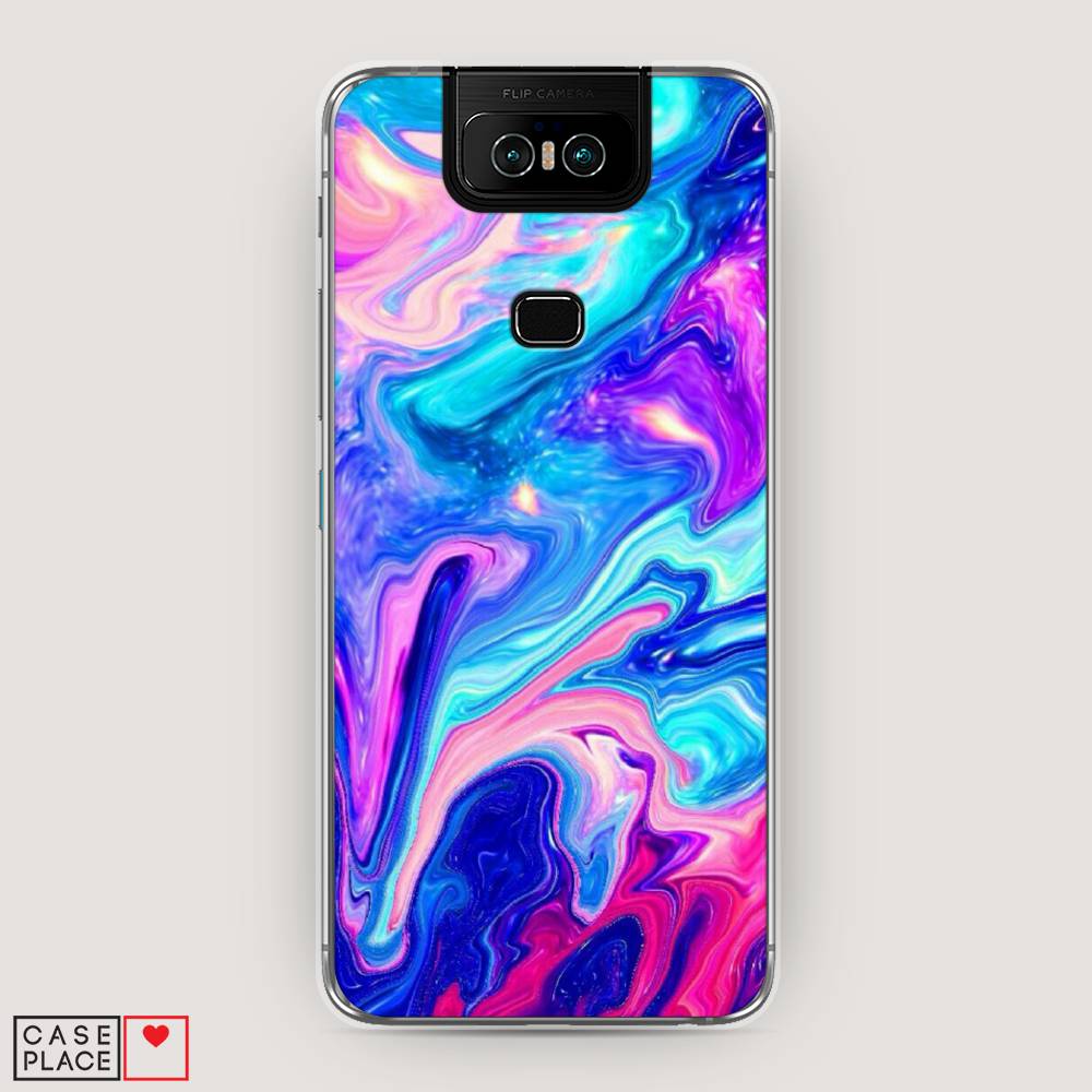 фото Чехол awog "потеки краски" для asus zenfone 6 zs630kl