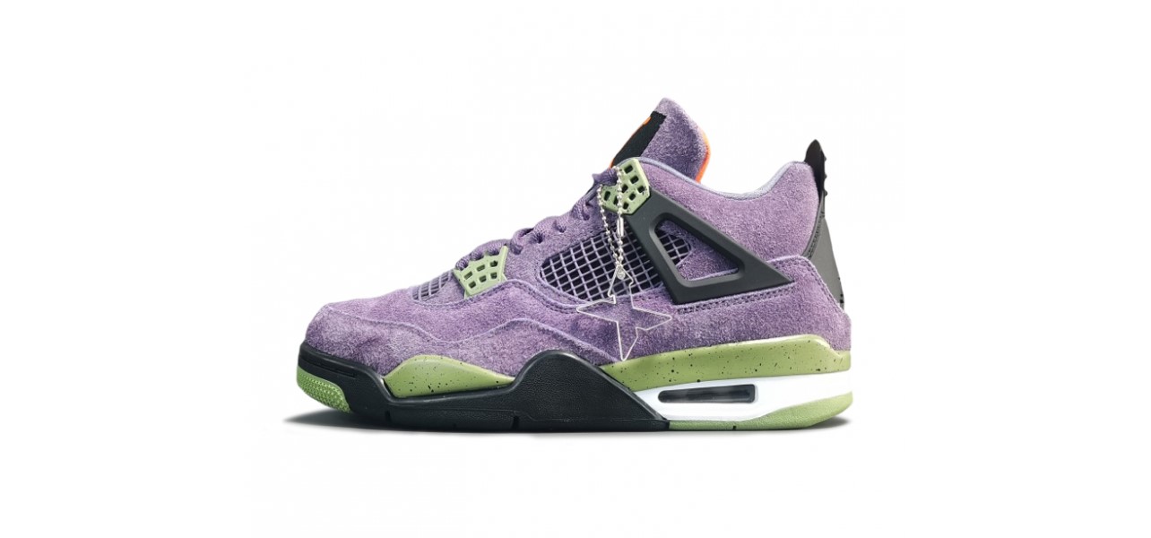 

Кроссовки унисекс Nike Air Jordan 4 Canyon Purple фиолетовые 40 RU, Air Jordan 4 Canyon Purple