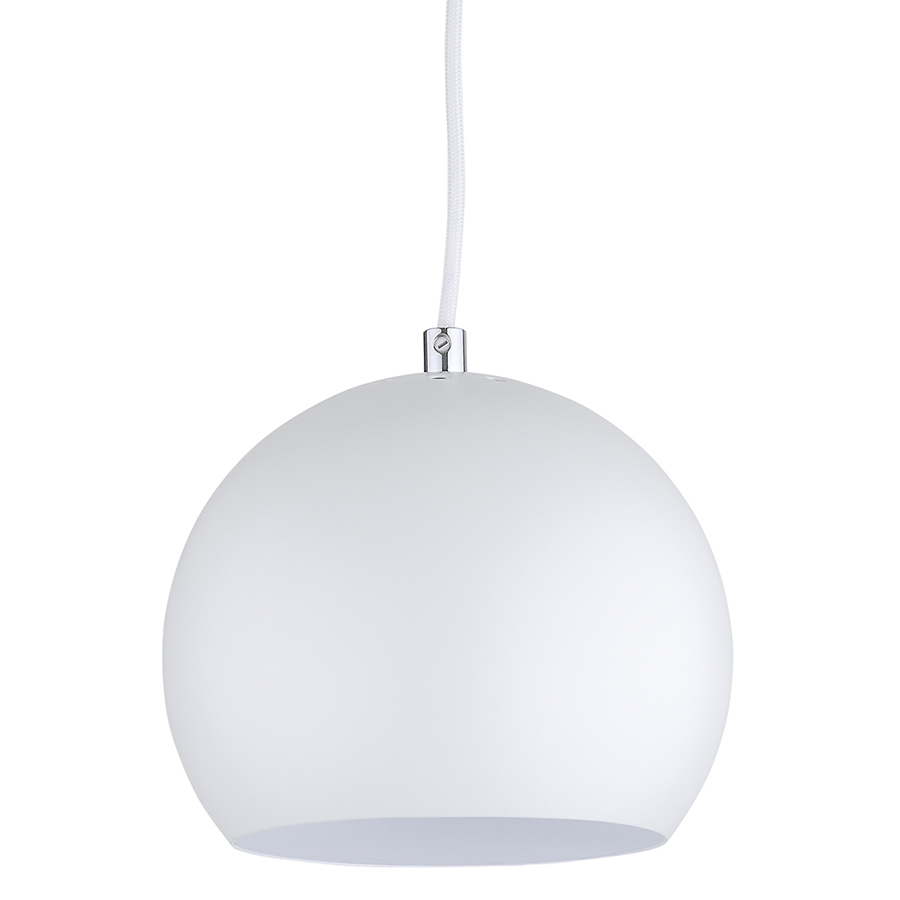 фото Лампа подвесная ball, белая матовая, белый шнур frandsen