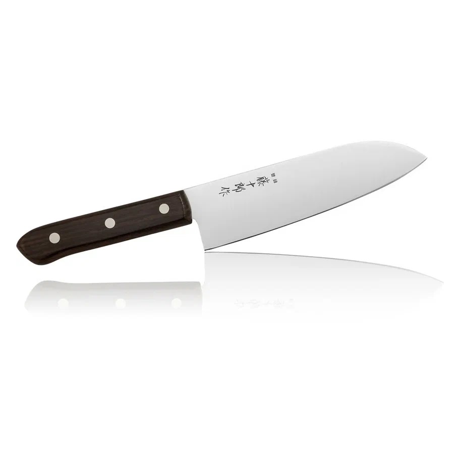 

Кухонный Нож Сантоку, Японский Шеф нож Fuji Cutlery, лезвие 17 cм, сталь Мо-V, Япония, Сантоку