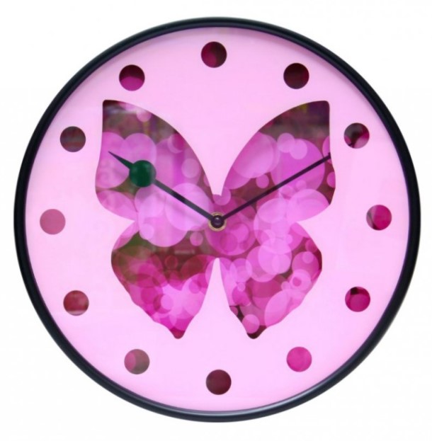 фото Часы настенные пластиковые "бабочка" arte nuevo