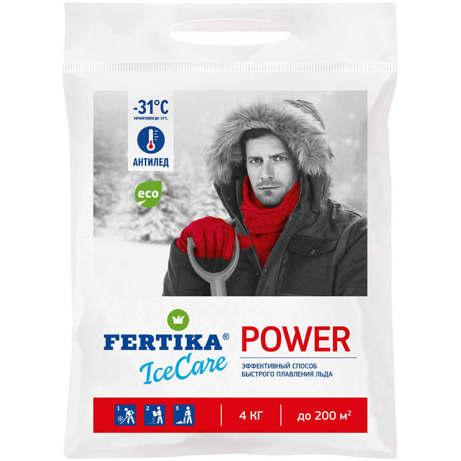 Противогололедный реагент Fertika IceCare POWER, 4 кг