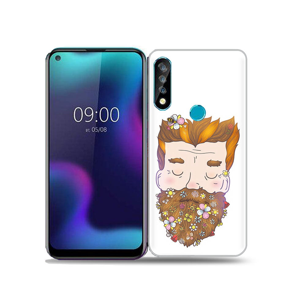 

Чехол MyPads Tocco для BQ 6424L мужчина с цветами в бороде, Прозрачный, Tocco