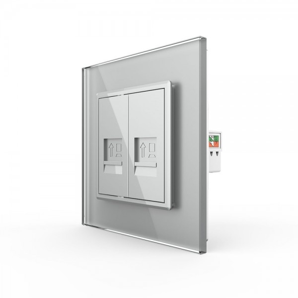 

Розетка Livolo КОМП RJ-45 двойная Серая VL-C792C-15 Ливолотач
