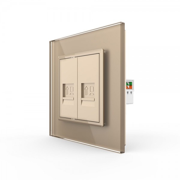 

Розетка Livolo КОМП RJ-45 двойная Золотая VL-C792C-13 Ливолотач