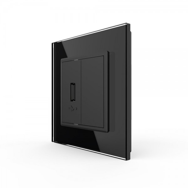 

Розетка Livolo USB с блоком 5В 2.1А Черная VL-C791USB-12 Ливолотач