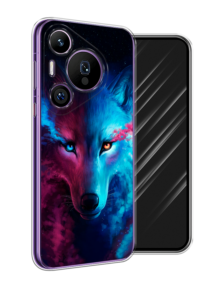 

Чехол Awog на Huawei Pura 70 Pro/70 Pro Plus "Волшебный волк", Голубой;розовый, 6124450-1