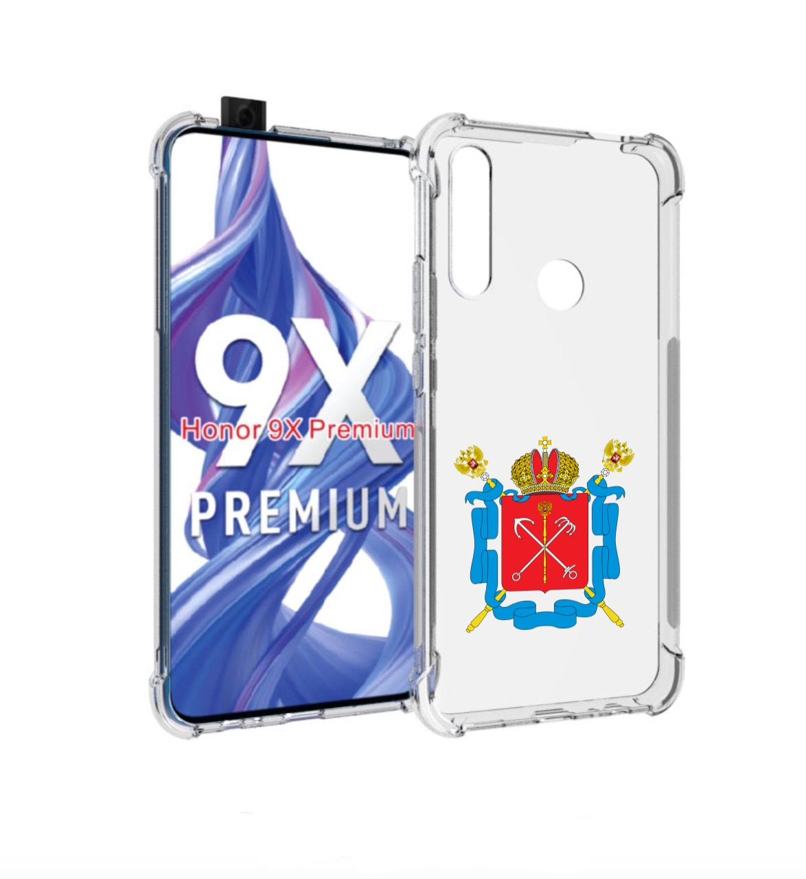 

Чехол бампер MyPads герб-санкт-петербург для Honor 9X (STK-LX1), Прозрачный, Tocco