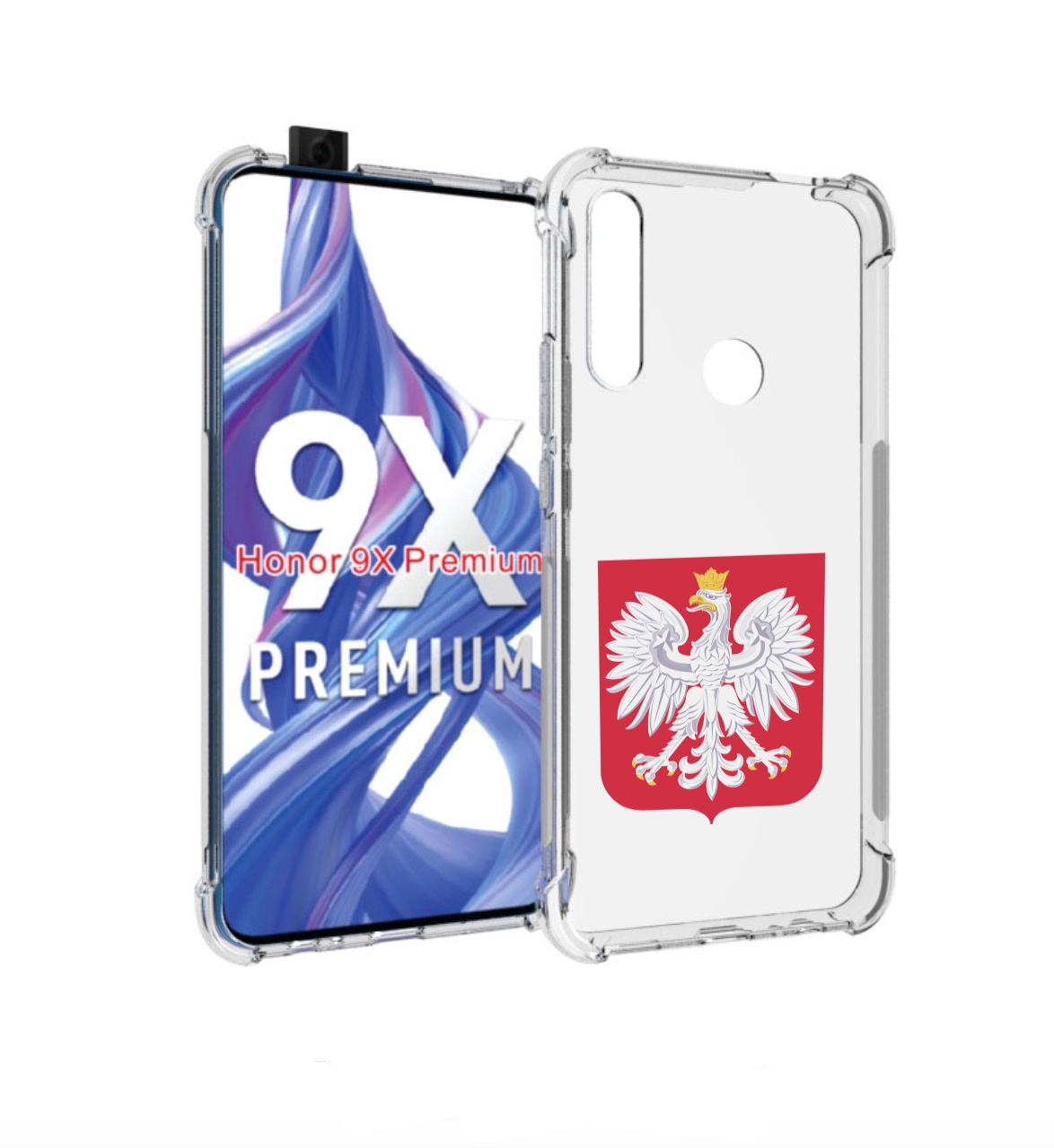 

Чехол бампер MyPads герб-польши для Honor 9X (STK-LX1)/Huawei Ho, Прозрачный, Tocco