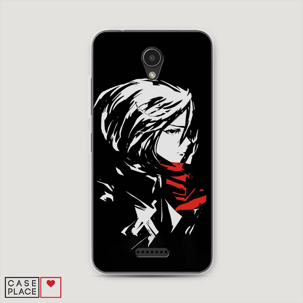 

Чехол на Lenovo Vibe B "Микаса минимализм", Черный;серый;красный, 112450-4