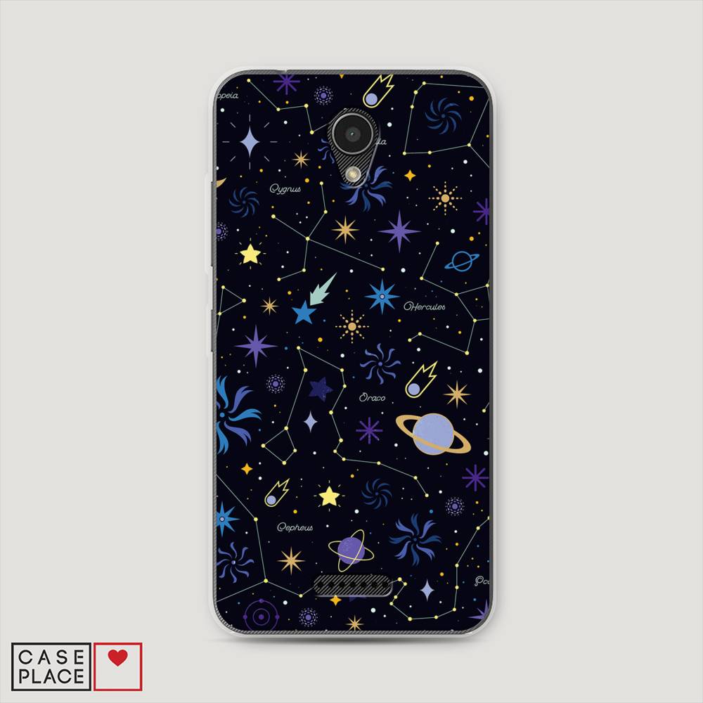 

Чехол на Lenovo Vibe B "Цветной космос", Желтый, 112450-2