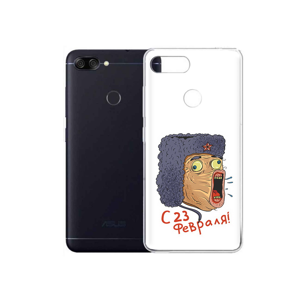 

Чехол MyPads Tocco для Asus ZenFone Max Plus M1 (ZB570TL) 23 февраля смешная эмоция, Прозрачный, Tocco