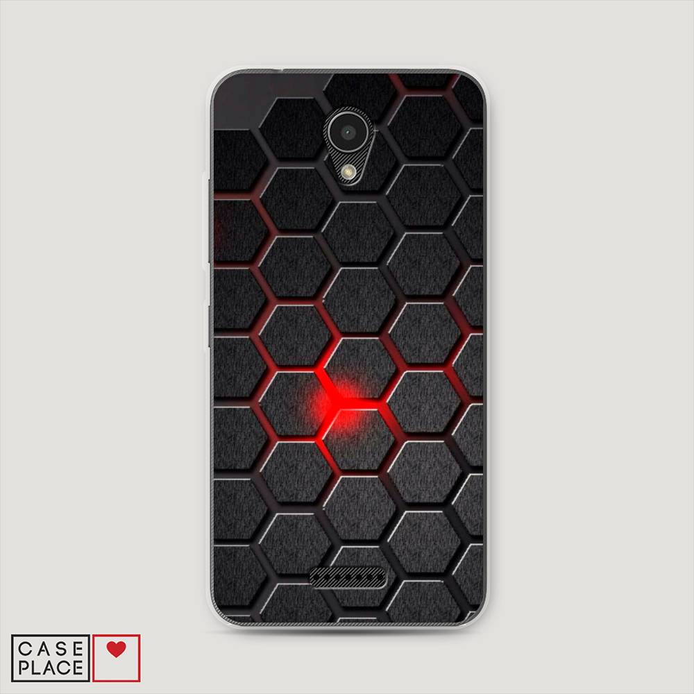 

Чехол на Lenovo Vibe B "Соты красные", Красный;черный;серый, 112450-3