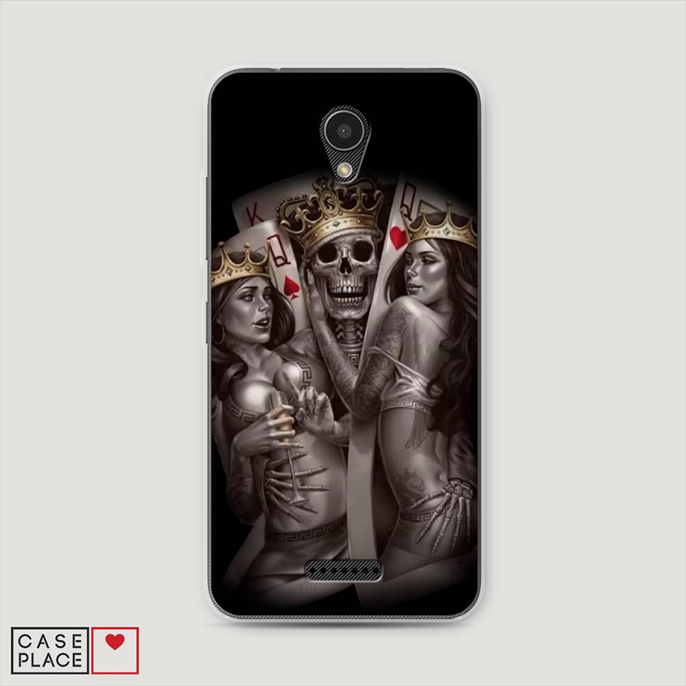 

Чехол на Lenovo Vibe B "Карты король и королевы", Серый;желтый, 112450-6