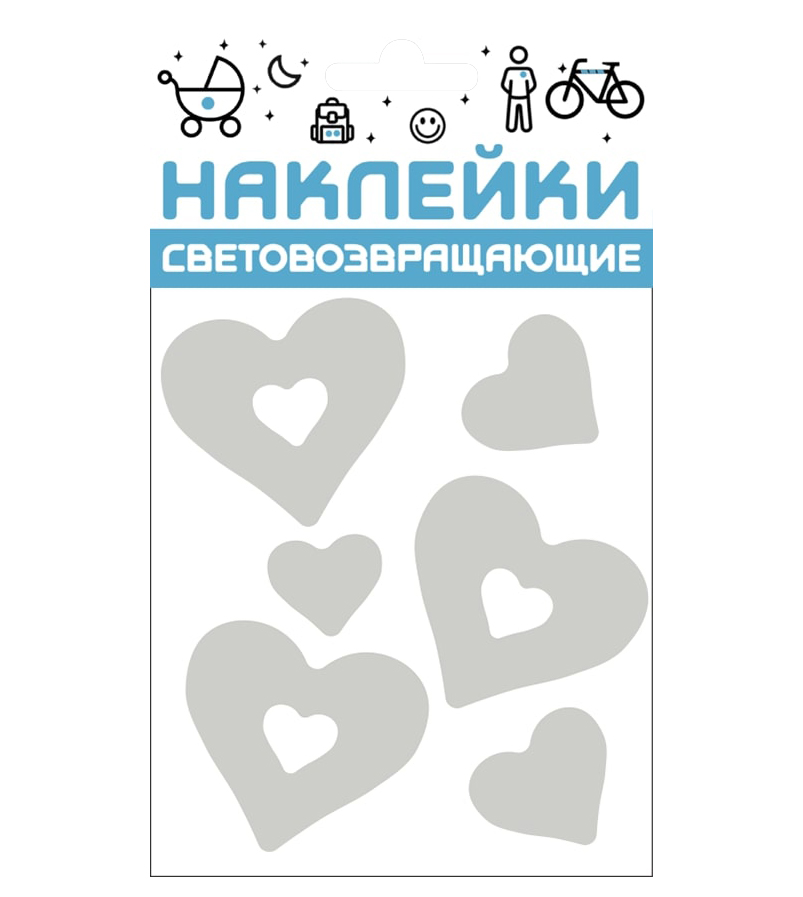 

Наклейки световозвращающие "Сердечки" металлик, COVA