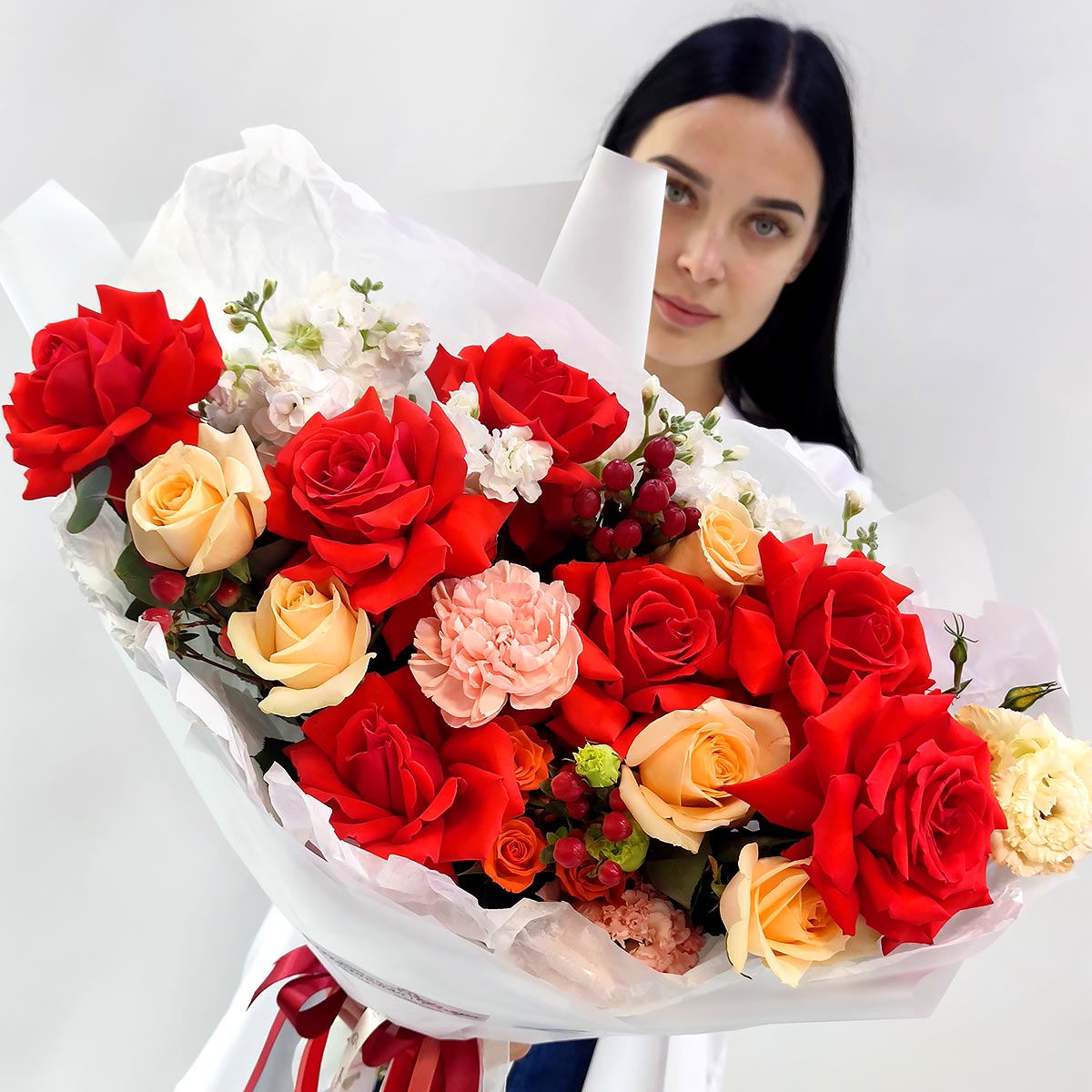 

Букет живых цветов, Талисман Флора, B2143, 47см