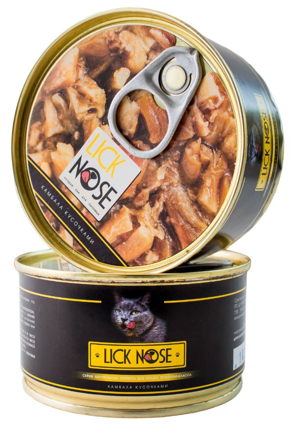 

Консервы для кошек Lick Nose, камбала кусочками, 18 шт по 100 г, рыба 100 г