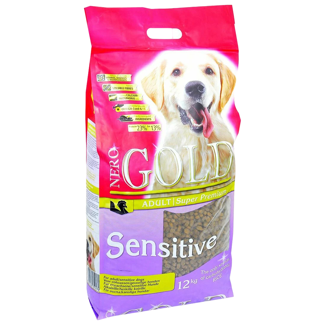 Сухой корм для собак NERO GOLD Adult Sensitive, все породы, индейка и рис, 12кг