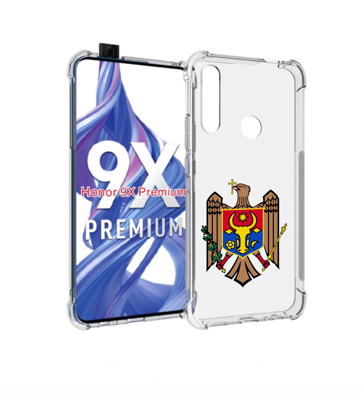 

Чехол бампер MyPads герб-молдовы для Honor 9X (STK-LX1)/Huawei H, Прозрачный, Tocco