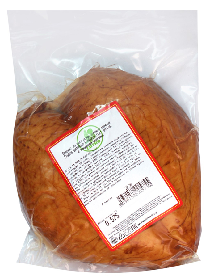 

Грудка цыпленка-бройлера Ситно копчено-вареная, в вакууме, 300-350 г