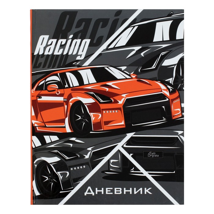 

Дневник универсальный для 1-11 класса "Тачка Racing", твёрдая обложка, Серый