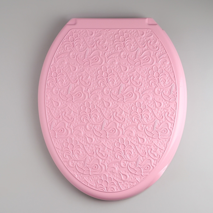 фото Сиденье для унитаза с крышкой «декор. ажур», цвет розовый росспласт