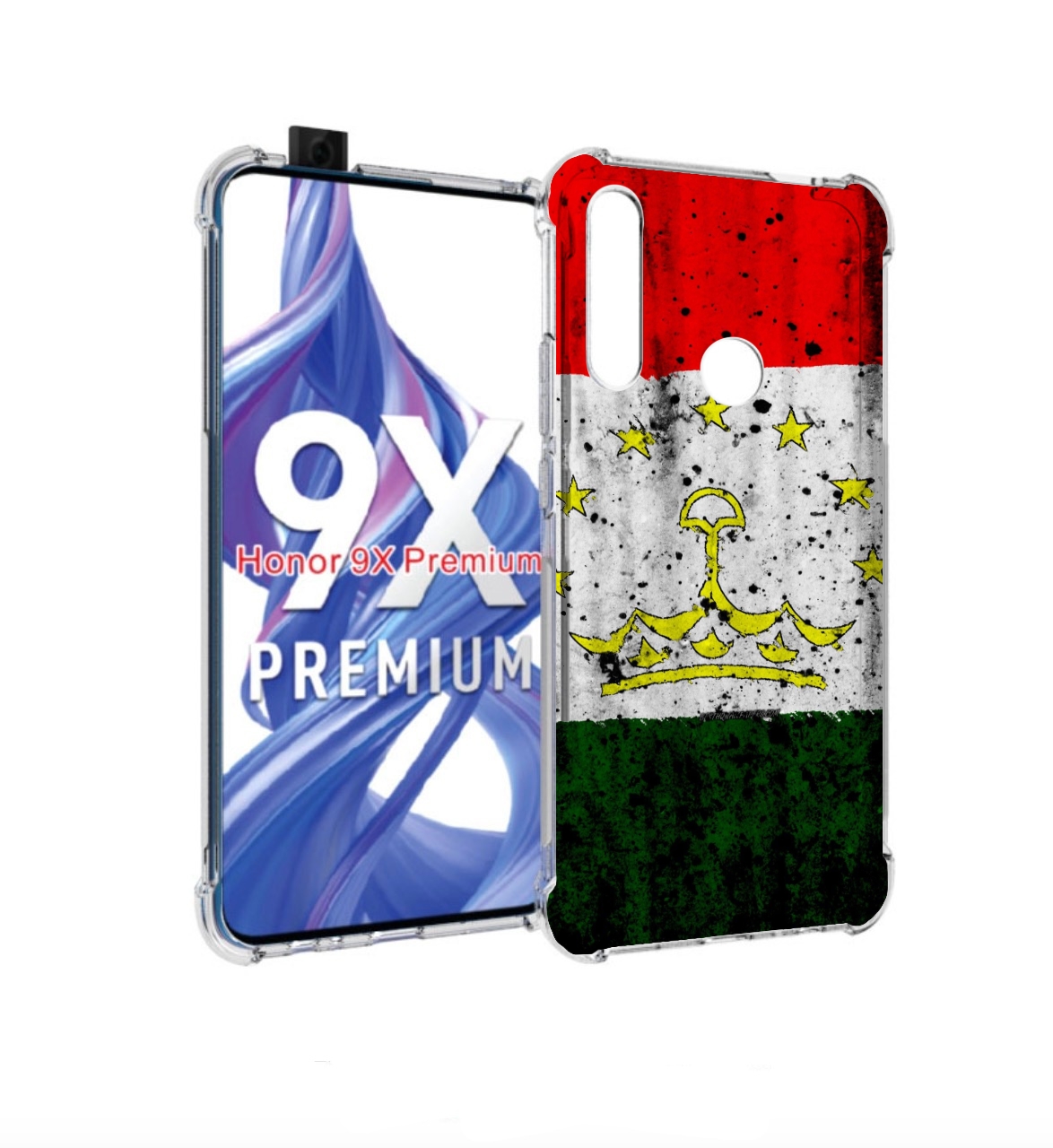 

Чехол бампер MyPads герб флаг таджикистан для Honor 9X (STK-LX1), Прозрачный, Tocco