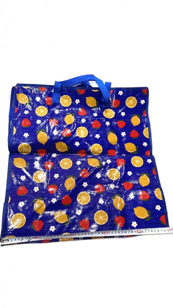 фото Двухслойная прочная хозяйственная сумка на молнии, 50х25х55 см (цвет: синий ) nobrand
