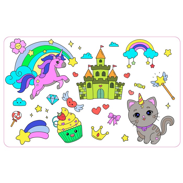 

Коврик-раскраска многоразовый «Для девочек»