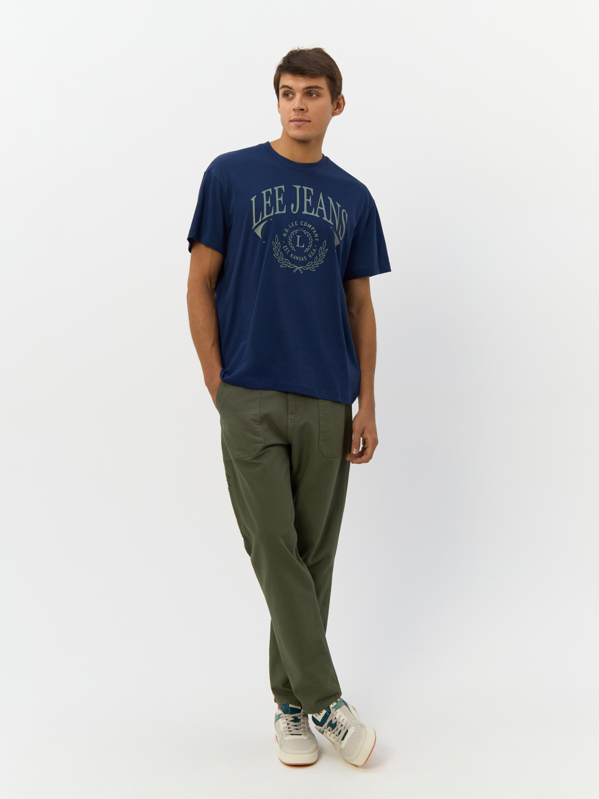 

Футболка мужская Lee 112339051 синяя XXL, Синий, 112339051