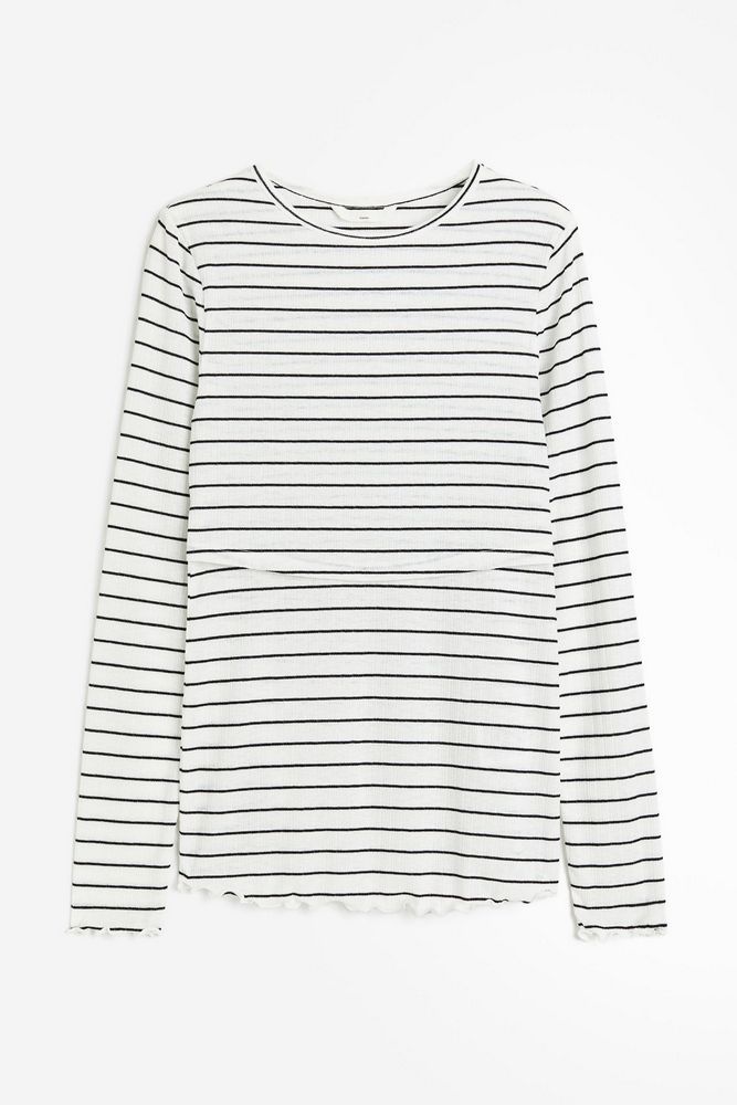

Лонгслив женский H&M 1202097 белый M, 1202097