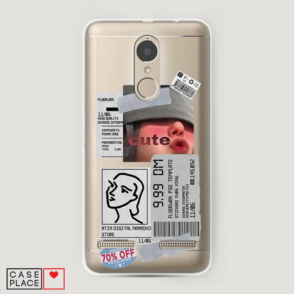 

Чехол на Lenovo K6 Power "Cute girl collage", Розовый;серый;голубой, 112350-6
