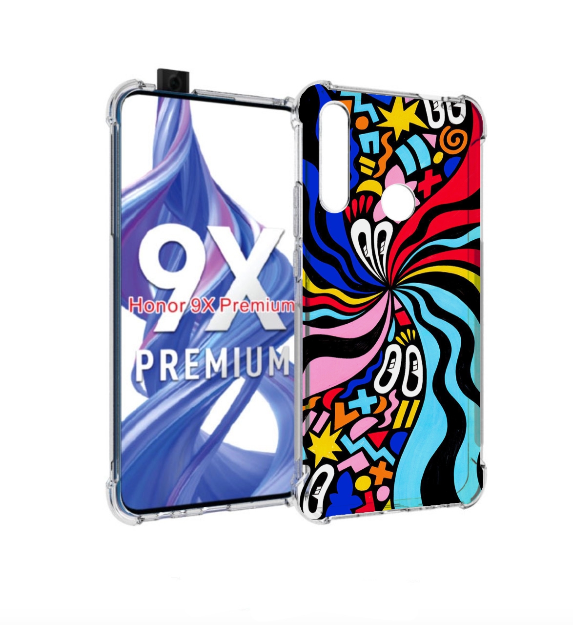 

Чехол бампер MyPads волнистая-абстракция для Honor 9X (STK-LX1), Прозрачный, Tocco