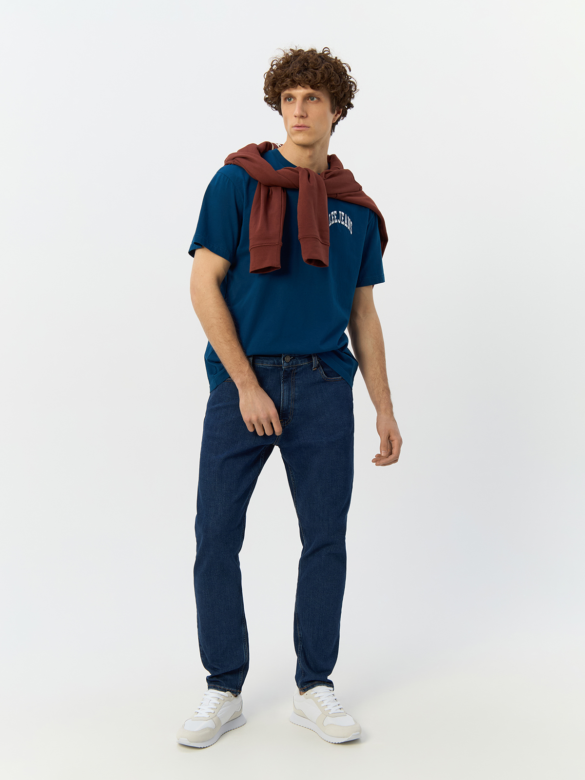 

Футболка мужская Lee 112341729 синяя XL, Синий, 112341729