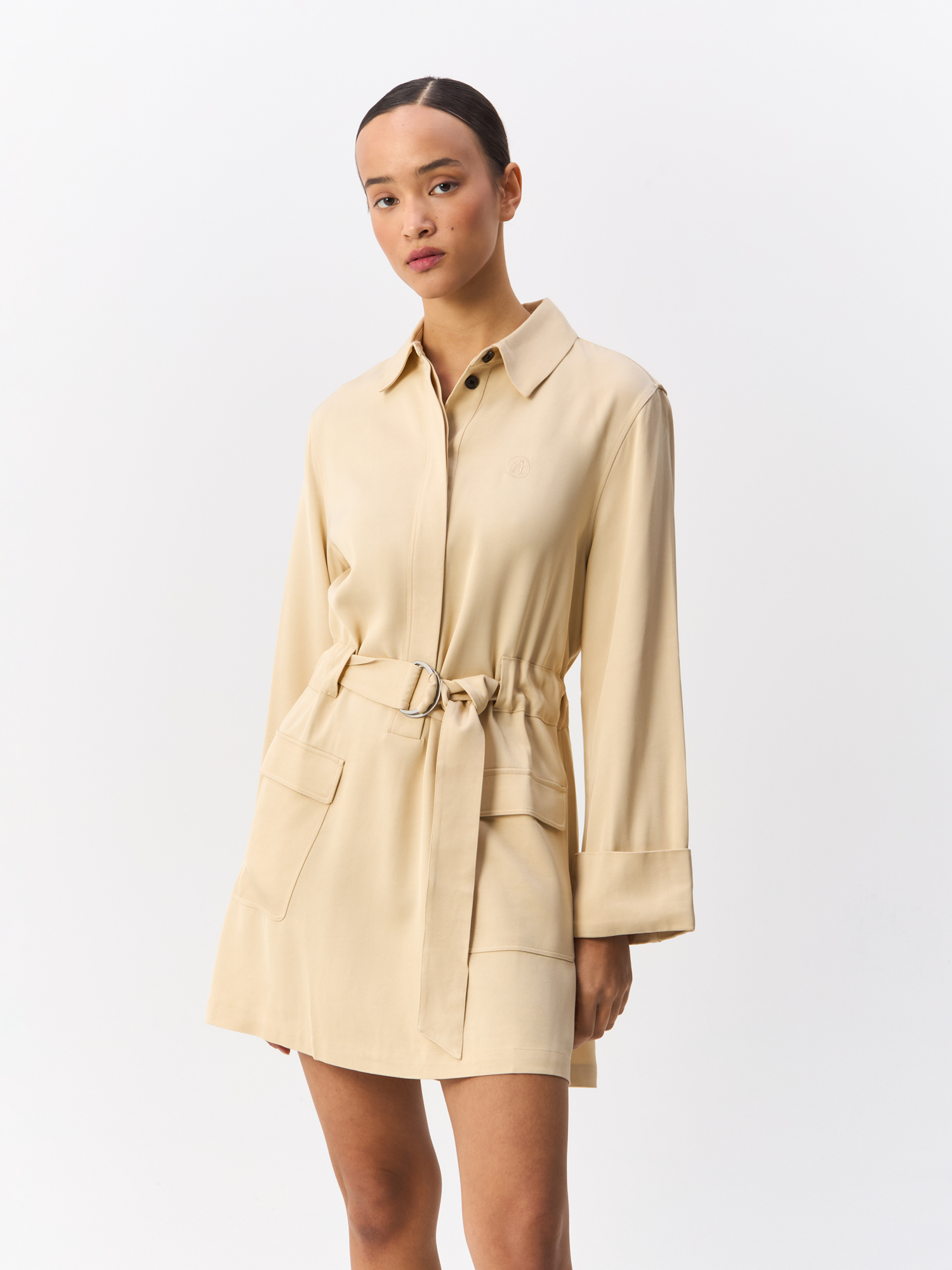 

Платье женское Tommy Hilfiger WW0WW42308 бежевое 46, Бежевый, WW0WW42308