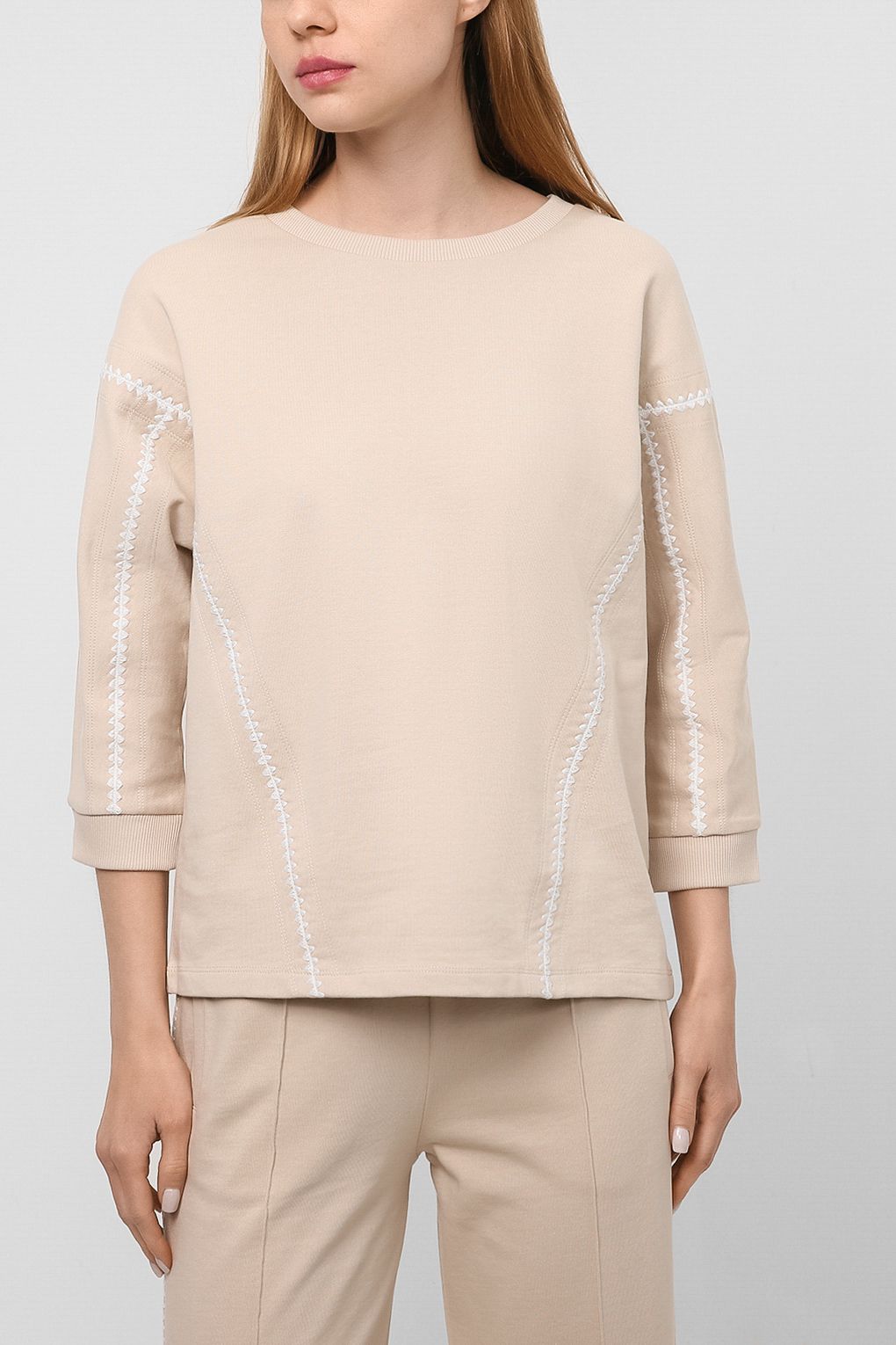 

Свитшот женский Comma Casual Identity 2114395 бежевый 36 EU, 2114395
