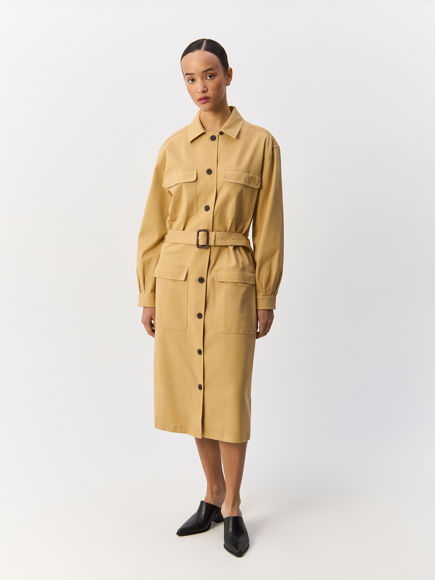 

Платье женское Tommy Hilfiger WW0WW42303 бежевое 48, Бежевый, WW0WW42303