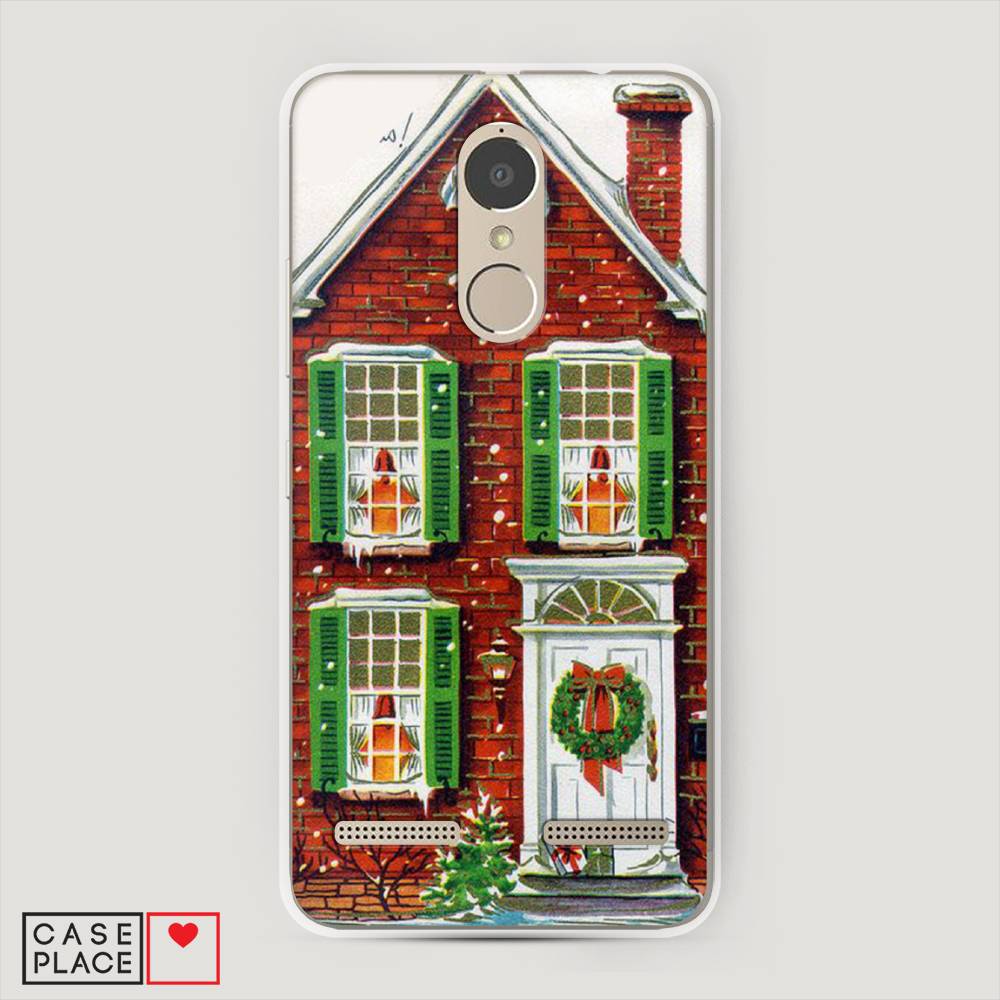 

Чехол на Lenovo K6 Power "Рождественский дом", Зеленый;красный;белый, 112350-5