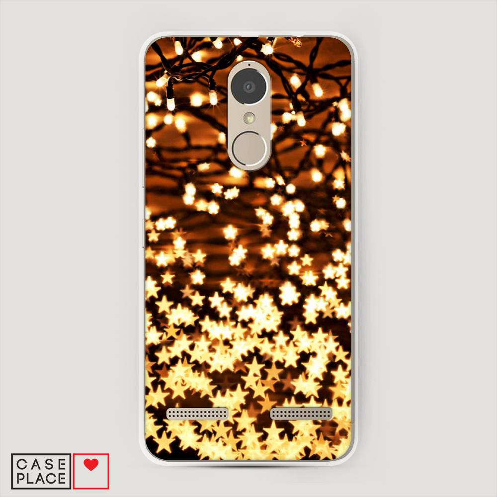 

Чехол на Lenovo K6 Power "Новогодняя гирлянда", Золотистый, 112350-5