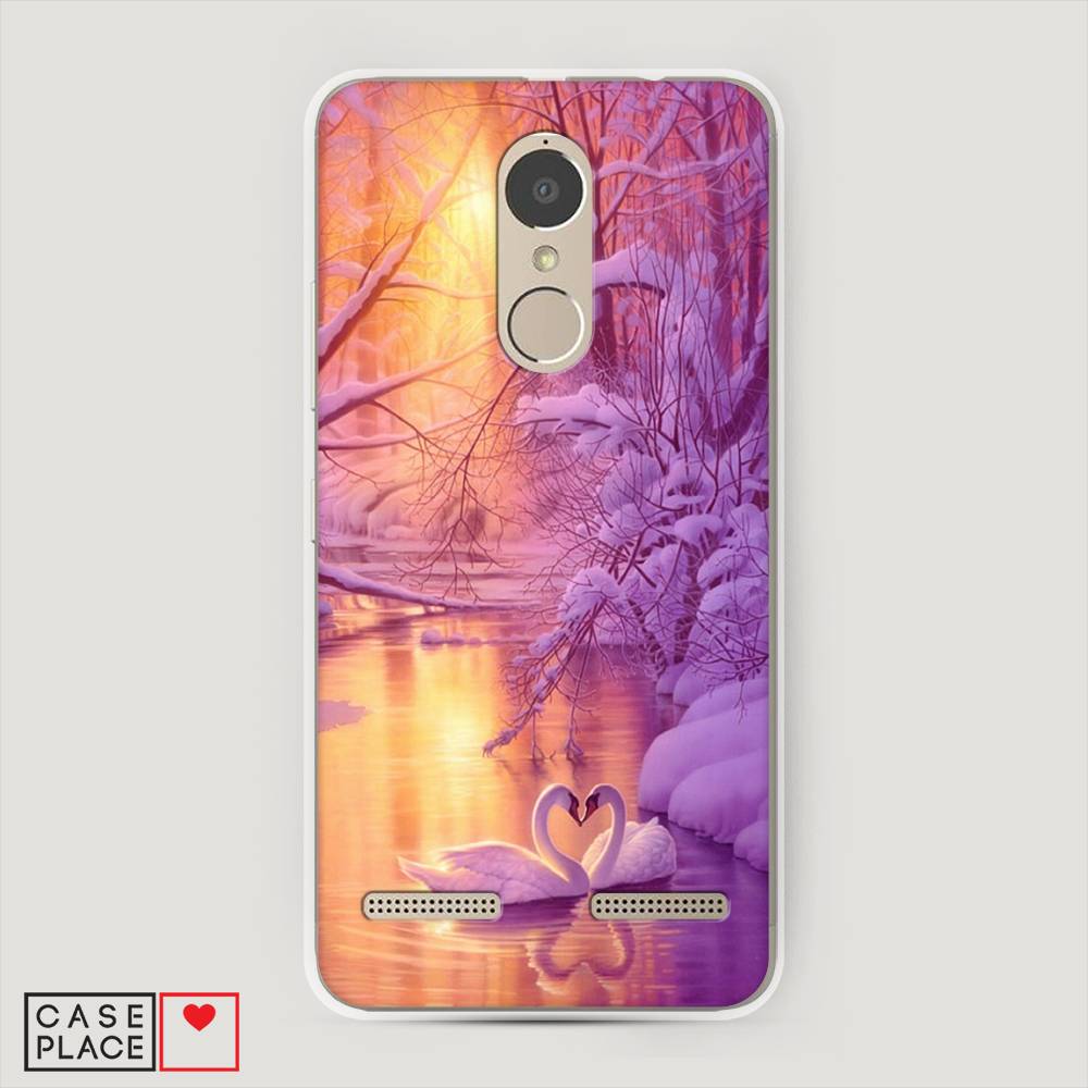 

Чехол на Lenovo K6 Power "Зима 1", Фиолетовый;желтый, 112350-2
