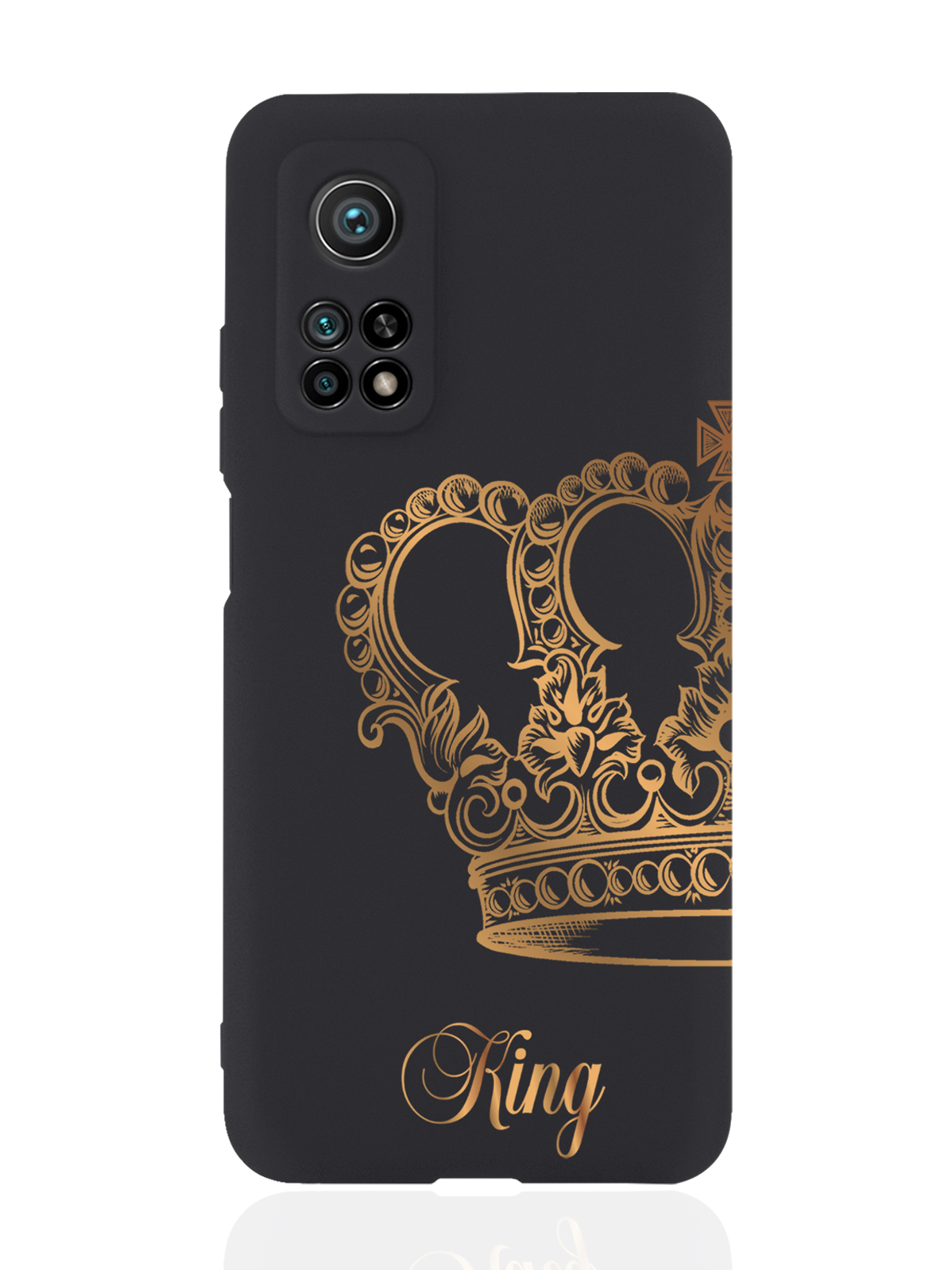 

Чехол MustHaveCase для Xiaomi Mi 10T Парный чехол корона King черный, Черный;золотистый
