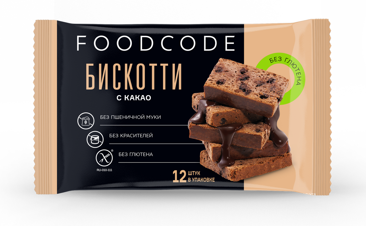 

Бискотти с какао FOODCODE, 160гр