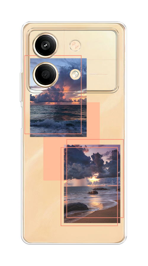 

Чехол на Poco X6 Neo "Sky collage", Розовый;прозрачный;синий, 321950-1