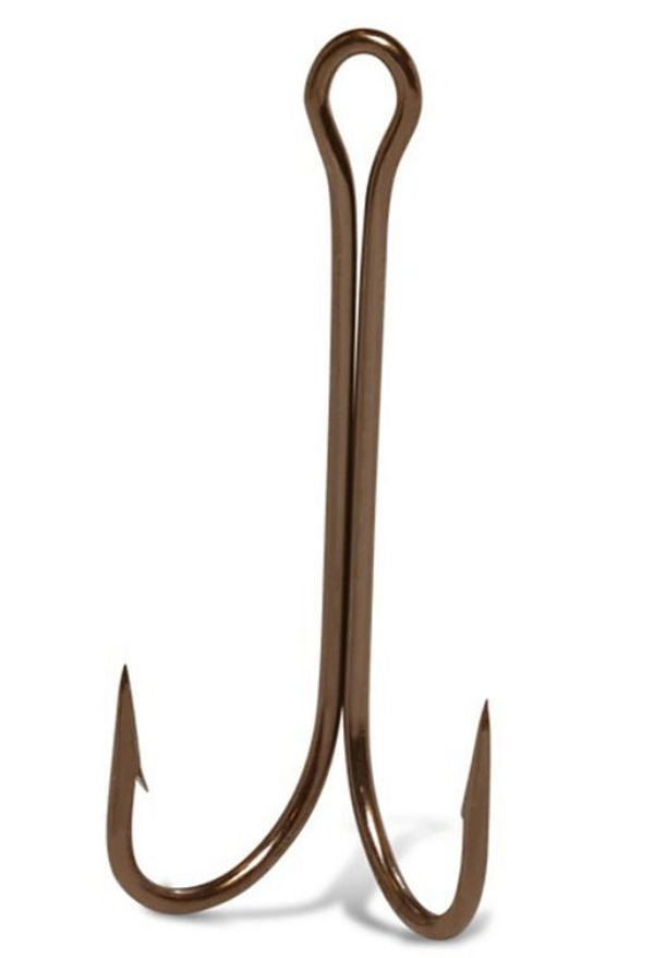 

Двойные крючки VMC лимерик классические №4 BR, с колечком, прямое острие, с бородкой, Коричневый, Double Limerick 3X Long 8918