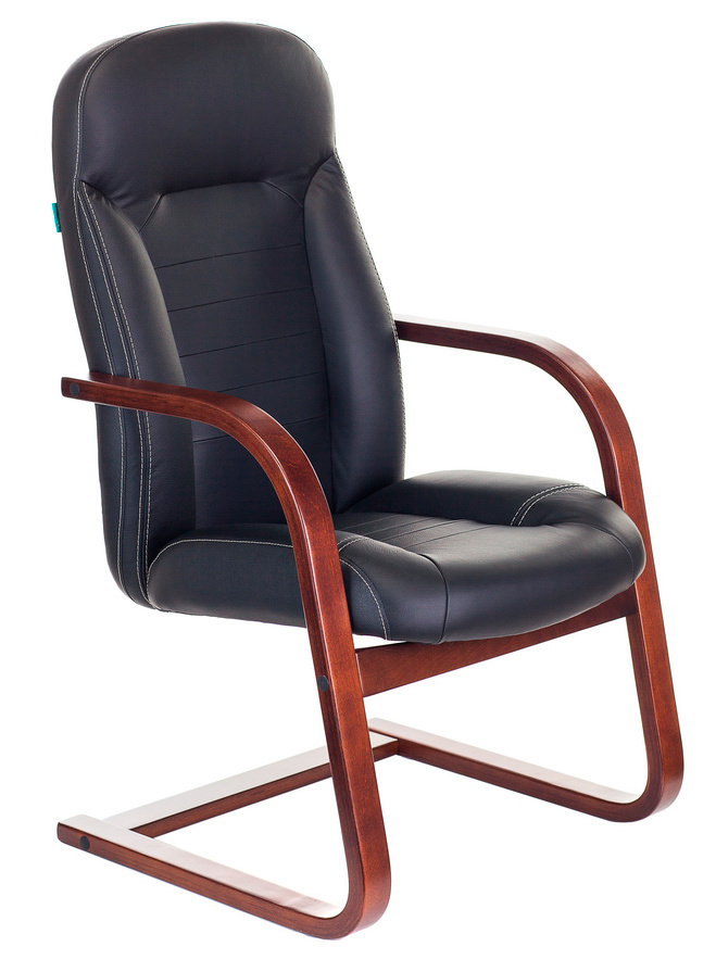 

Кресло Бюрократ T-9923WALNUT-AV, на полозьях, кожа, черный [t-9923walnut-av/bl]
