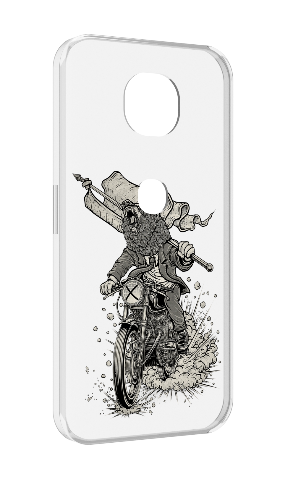 Чехол MyPads медведь на мотоцикле для Motorola Moto G5S (XT1799-2)