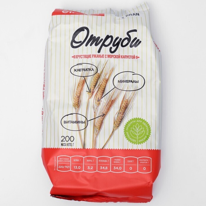 

Отруби ржаные, с морской капустой, 200 г (2 штуки)