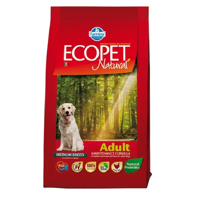 

Сухой корм для собак Farmina Ecopet Natural Medium, для средних пород, курица, 12кг, Ecopet Natural Medium