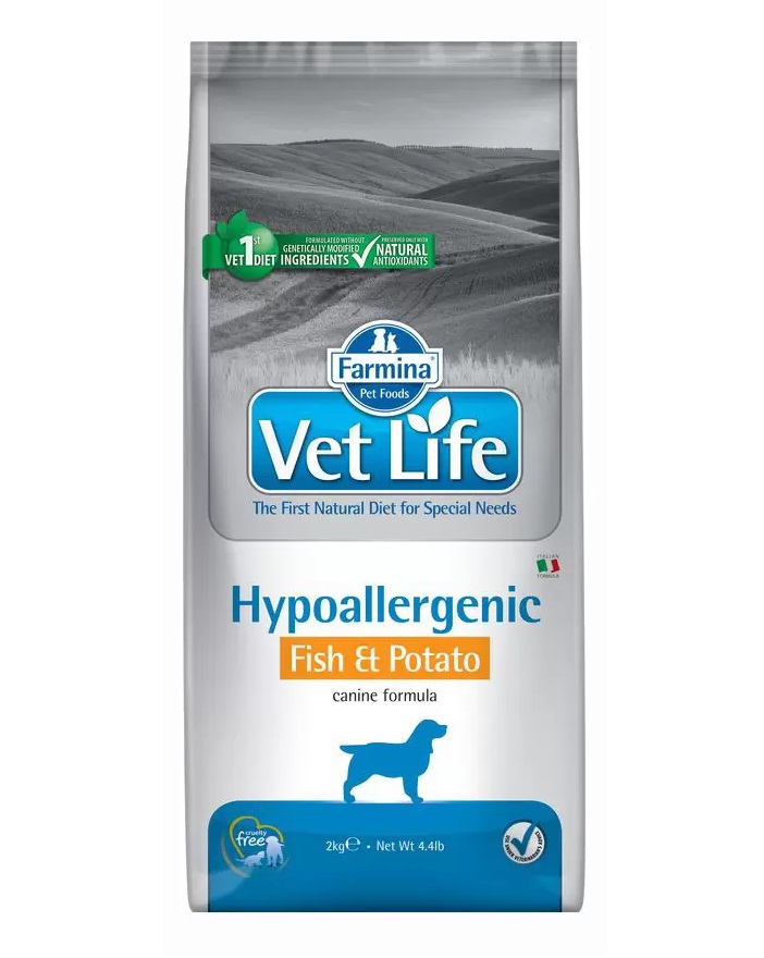 фото Сухой корм для собак farmina vet life hypoallergenic, гипоаллергенный, рыба, картофель 2кг